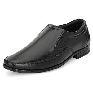 blue leather by centrino genuine leather slip on men's formal shoe |stylish with soft cushioned insole|trendy non lace up design |durable leather with anti skid sole | perfect for formal wear