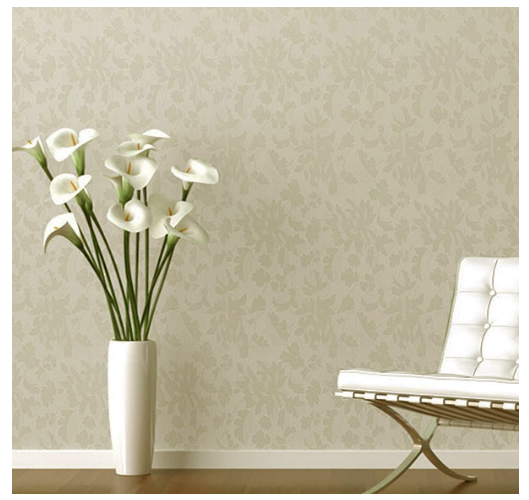 wolpin wall stickers botanical wallpaper ( 45 cms x 300 cms) living room, bedroom, textured embossed peony roses decal floral home decoration, diy self adhesive, white