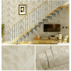wolpin wall stickers botanical wallpaper ( 45 cms x 300 cms) living room, bedroom, textured embossed peony roses decal floral home decoration, diy self adhesive, white