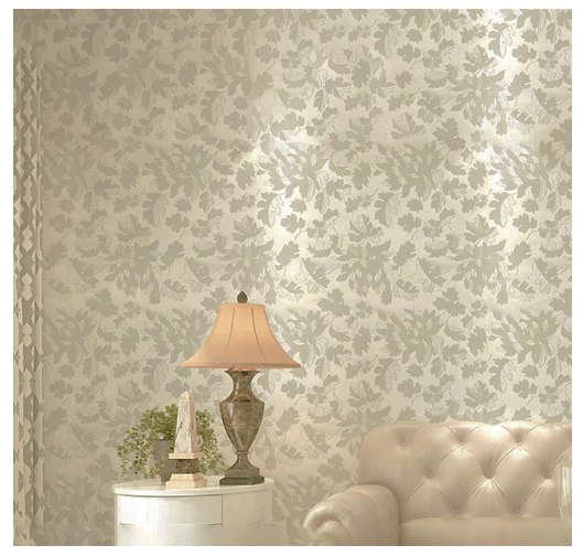 wolpin wall stickers botanical wallpaper ( 45 cms x 300 cms) living room, bedroom, textured embossed peony roses decal floral home decoration, diy self adhesive, white